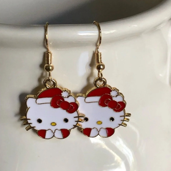 New‎ Christmas Hello Kitty Drop Dangle Earrings - Picture 1 of 4